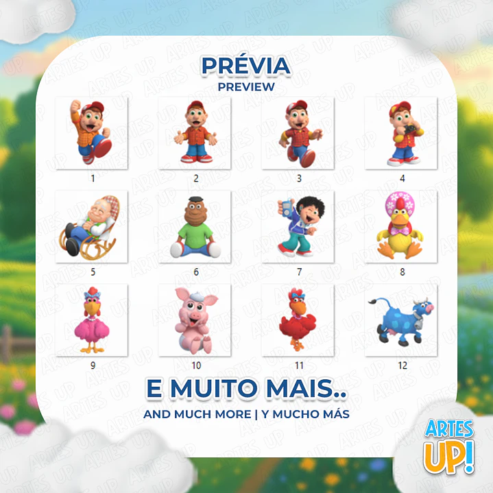 Kit Digital PNG Cocoricó 3D Clipart  2