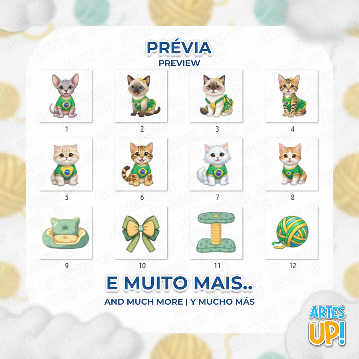 Kit Digital PNG Copa do Mundo Pet Felinos Clipart  2