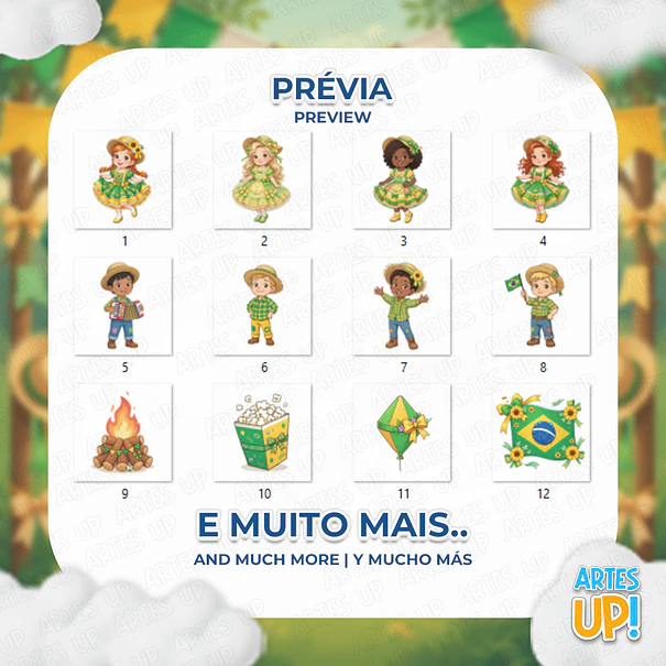 Digital PNG Kit for Arraiá (Brazilian June Festival) World Cup Festa Junina Clipart 2
