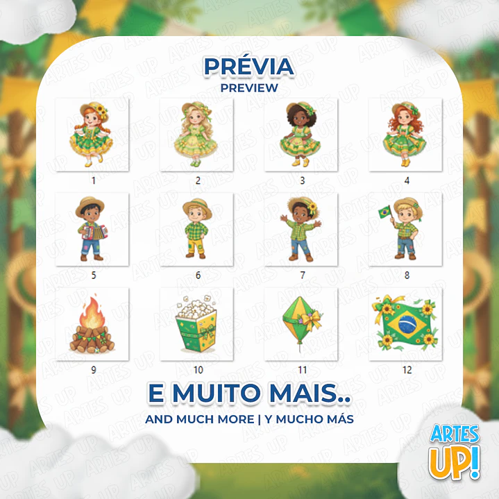 Kit Digital PNG Arraiá Copa do Mundo Festa Junina Clipart  2