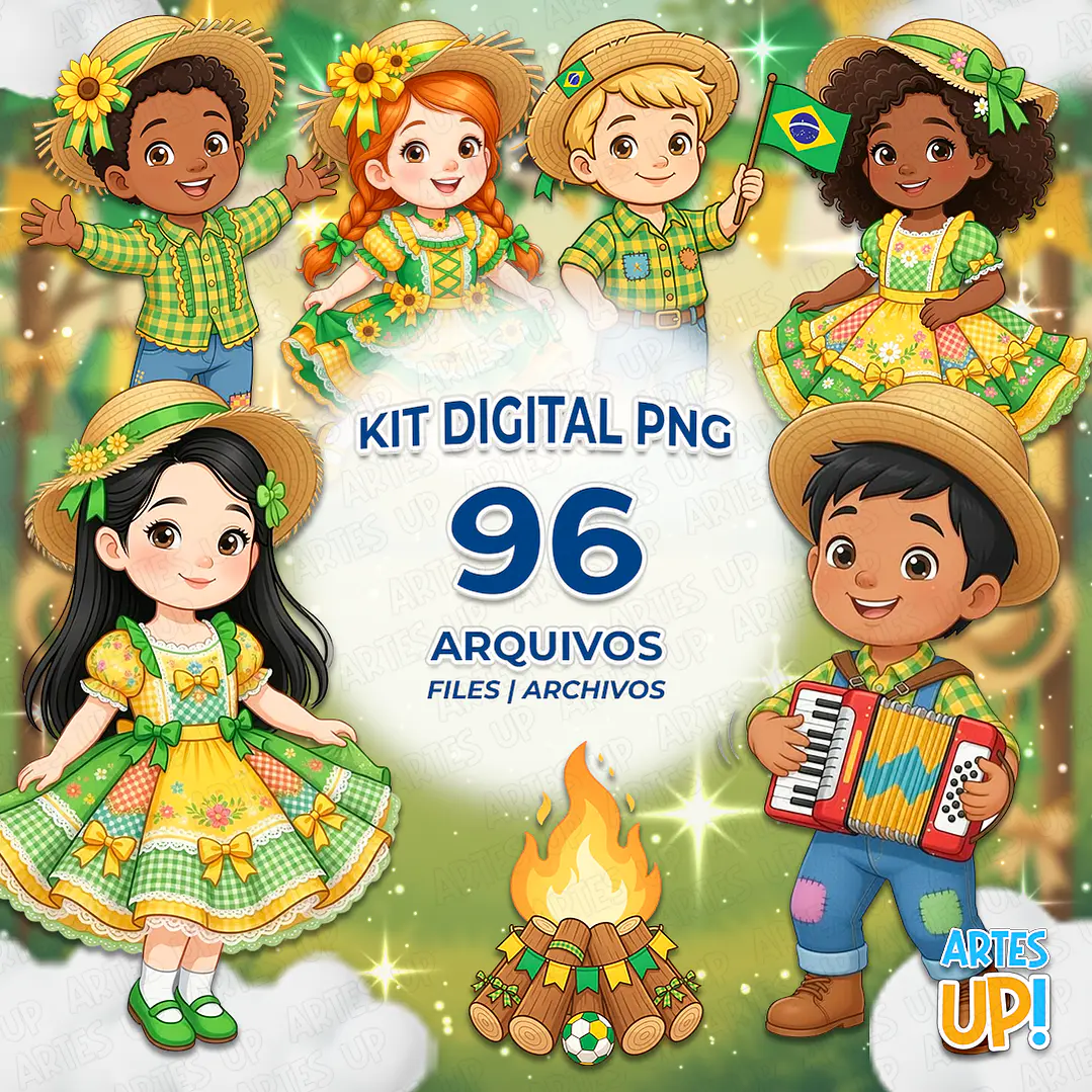 Kit Digital PNG Arraiá Copa do Mundo Festa Junina Clipart  1