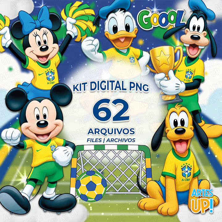 Kit Digital PNG Disney Copa do Mundo Brasil Clipart  1