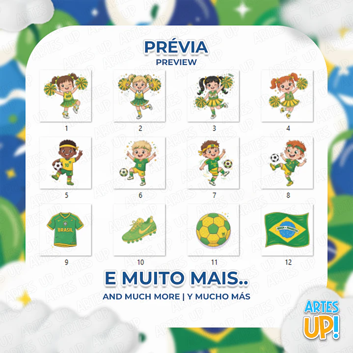 Kit Digital PNG Copa do Mundo Time Campeão Brasil Clipart  2