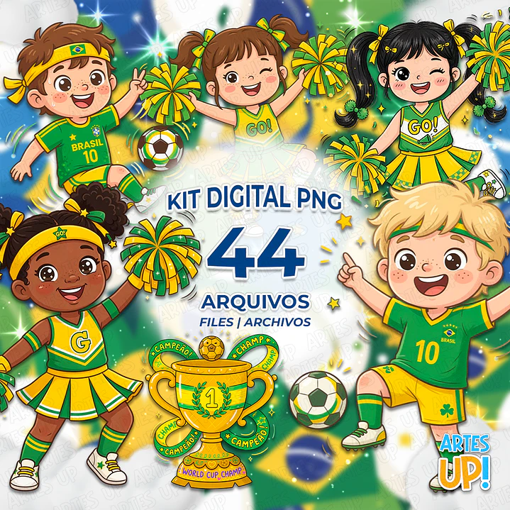 Kit Digital PNG Copa do Mundo Time Campeão Brasil Clipart  1