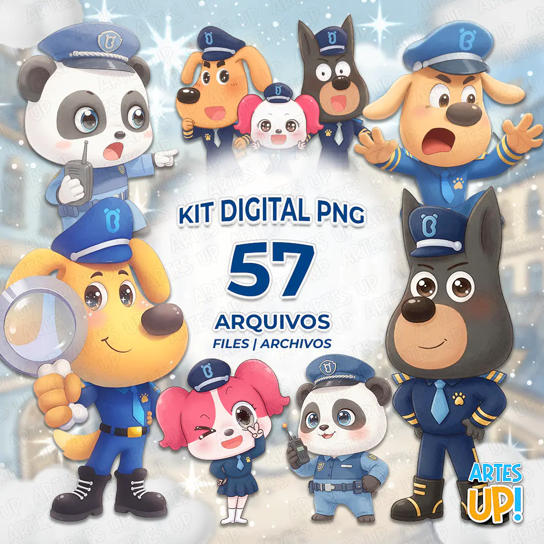 Kit digital PNG de imágenes prediseñadas de Labrador Detective 1