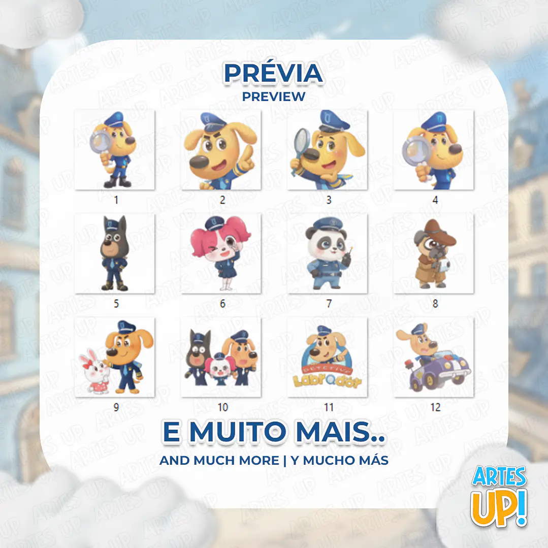 Kit digital PNG de imágenes prediseñadas de Labrador Detective 2