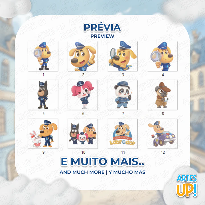 Kit digital PNG de imágenes prediseñadas de Labrador Detective 2
