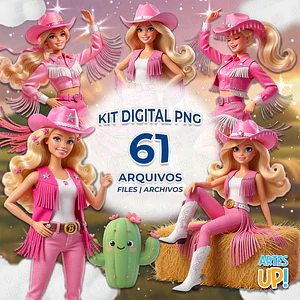 Kit Digital PNG Barbie Boiadeira Clipart 