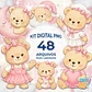 Kit Digital PNG Ursa Baby Rosa Aquarela - Miniatura 1