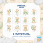 Kit Digital PNG Urso Baby Verde Aquarela - Miniatura 2