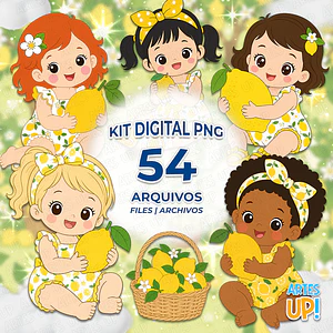 Kit Digital PNG Menina Limão Siciliano Baby