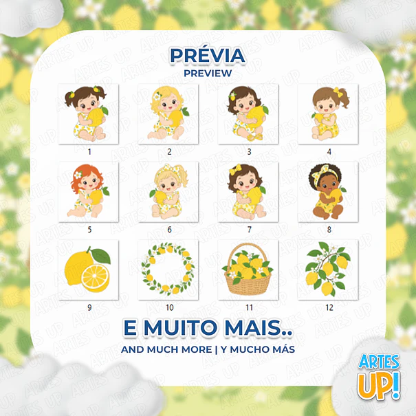 Kit Digital PNG Menina Limão Siciliano Baby 2