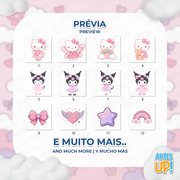 Kit Digital PNG Hello Kitty e Kuromi 2