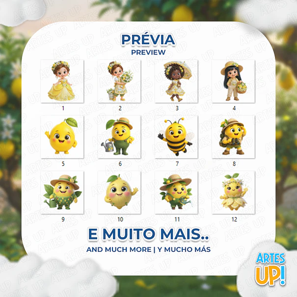 Kit Digital PNG Limão Siciliano Fofo 3D Versões 2