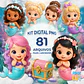 Kit Digital PNG Sereia Fofa Baby - Miniatura 1