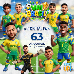Kit Digital PNG Jogadores Seleção Brasileira Futebol