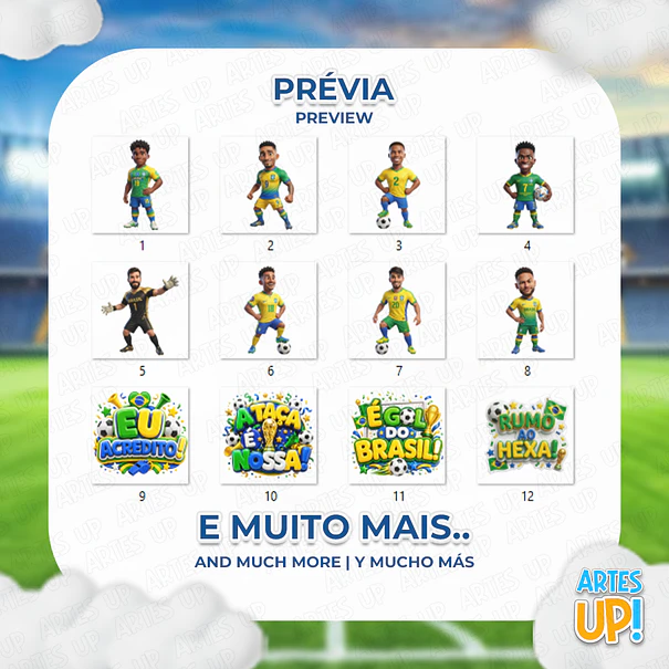 Kit Digital PNG Jogadores Seleção Brasileira Futebol 2