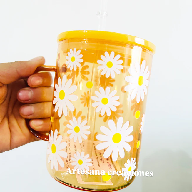 Taza Cherry con asa tapa de bambú 2