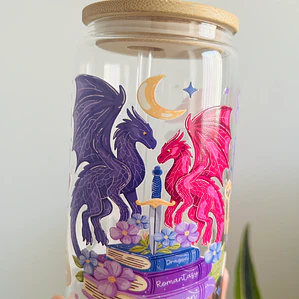 Vaso Tapa bambú Fantasía Literaria  Dragones