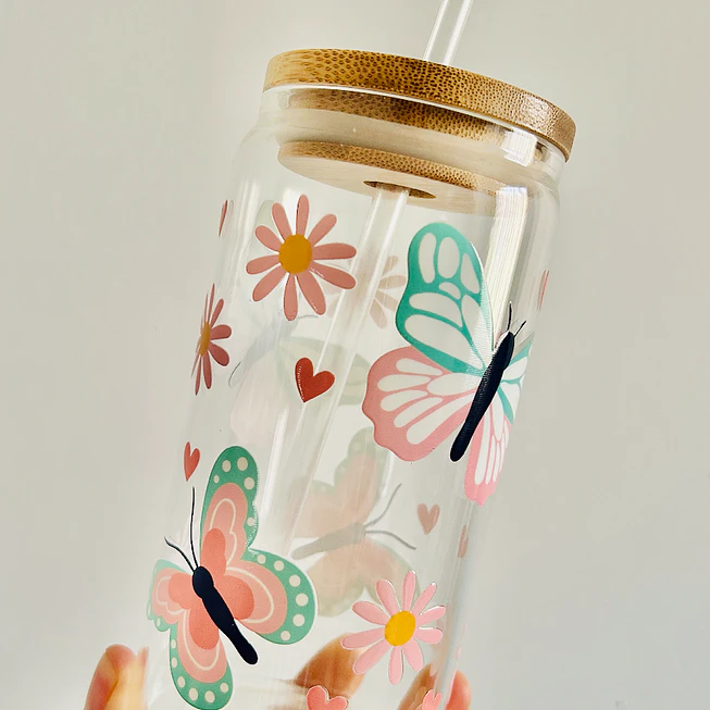 Vaso Tapa bambú butterfly 1 1