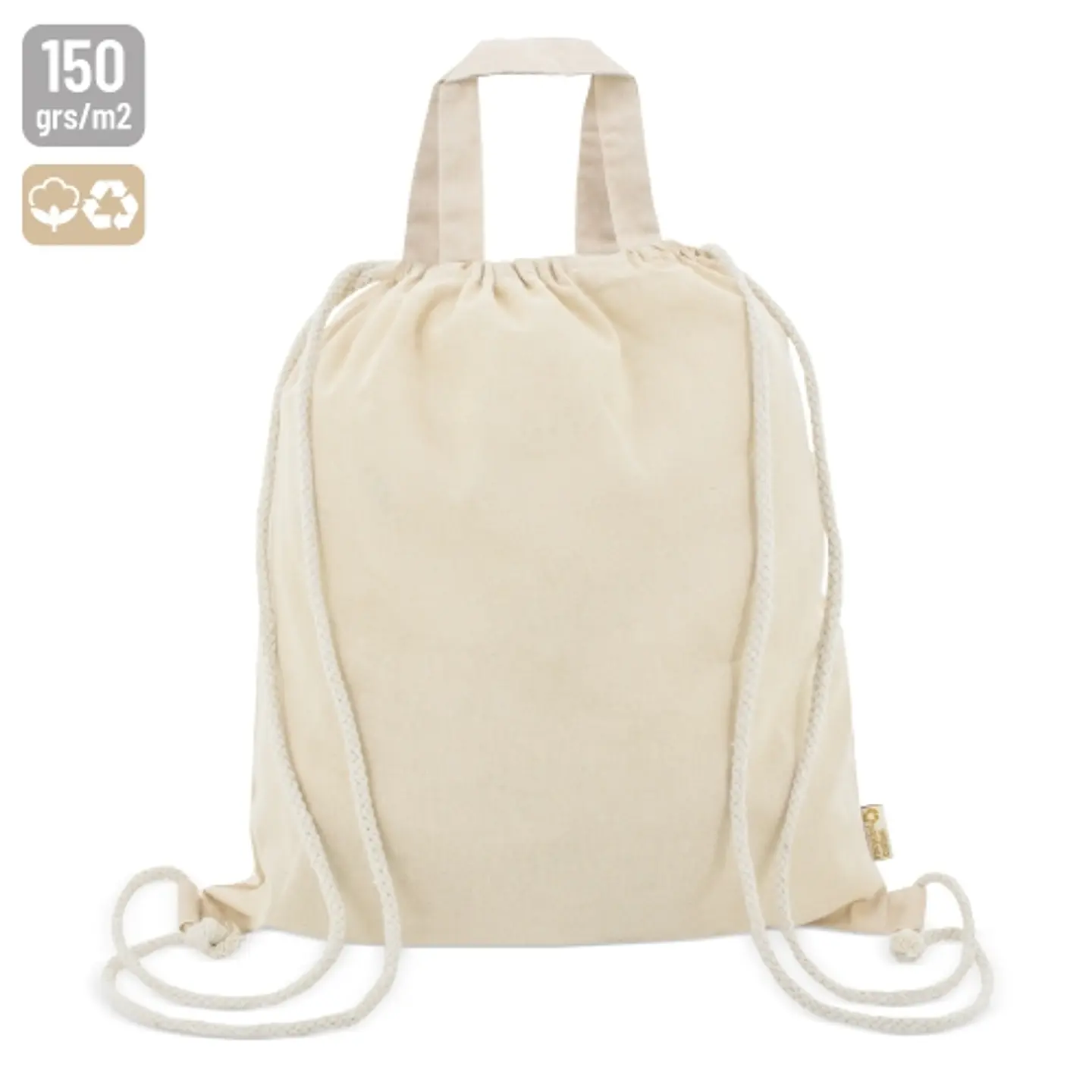 SACO MOCHILA DE ALGODÃO RECICLADO 