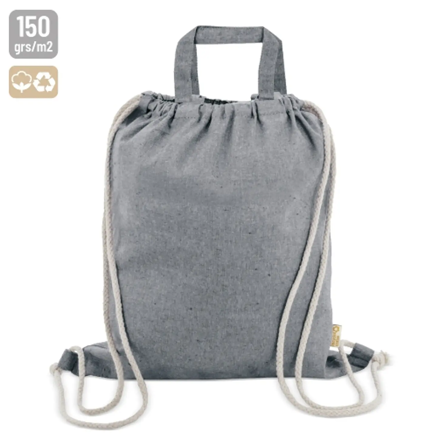 SACO MOCHILA DE ALGODÃO RECICLADO 