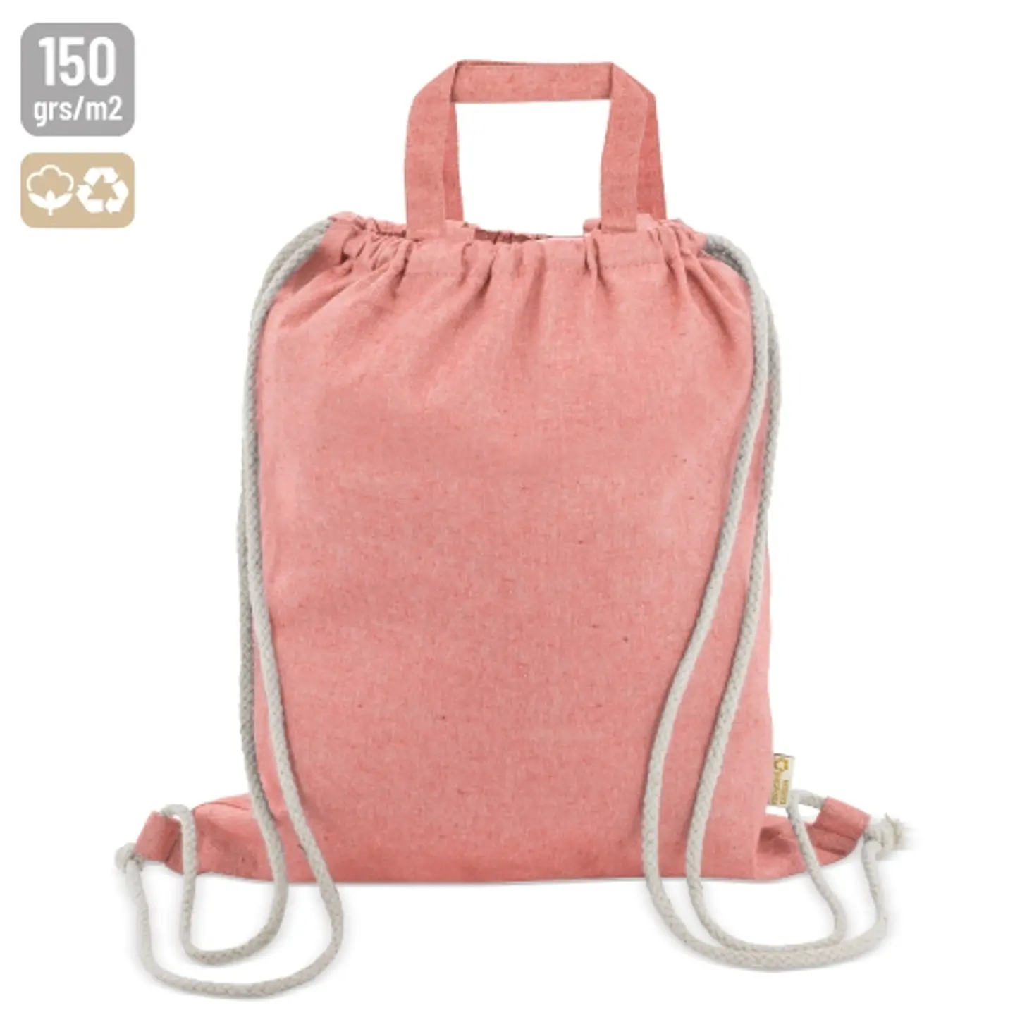 SACO MOCHILA DE ALGODÃO RECICLADO 