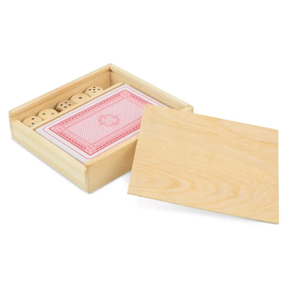 SET DE MADERA BARAJA Y DADOS 1