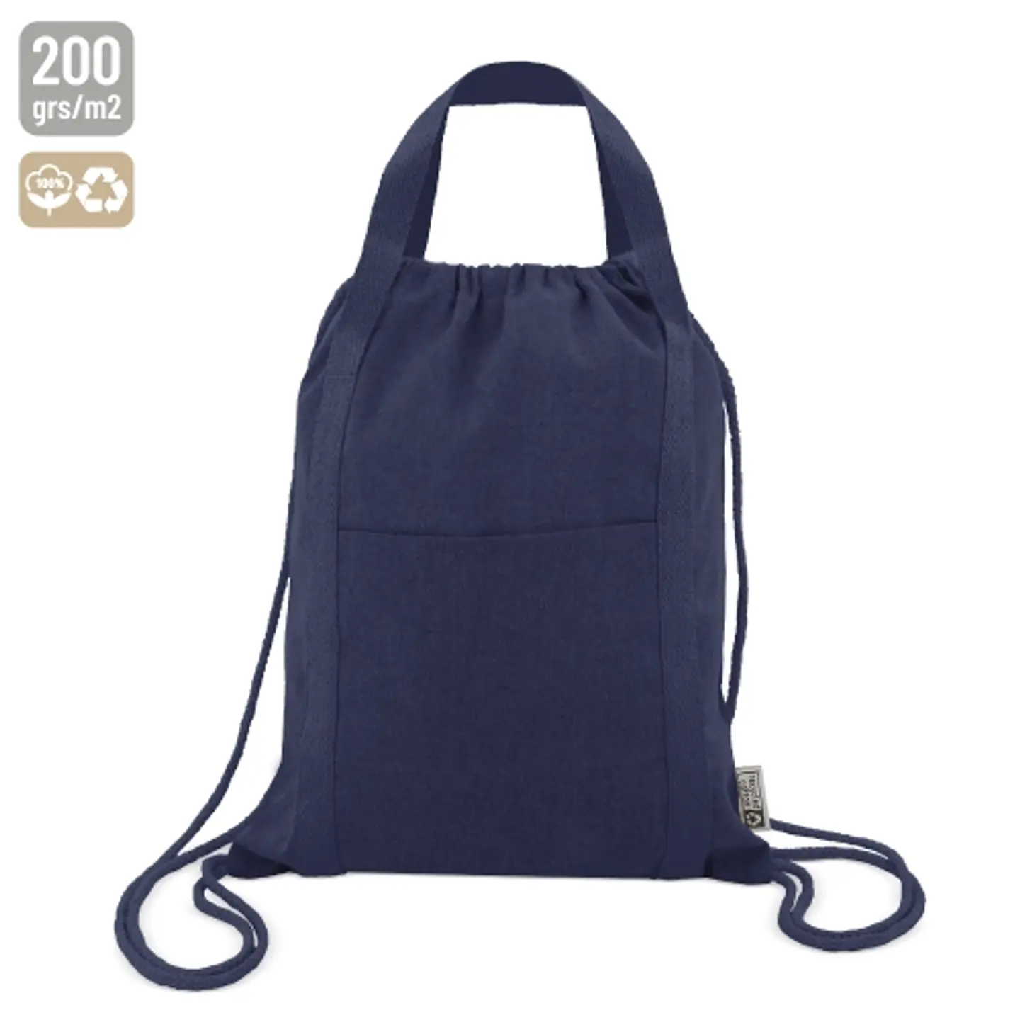 SACO MOCHILA DE ALGODÃO RECICLADO 