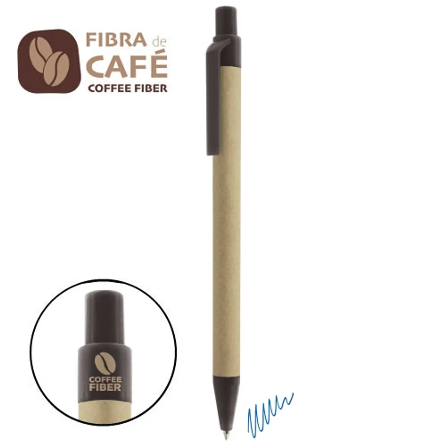 CANETA DE CARTAO RECICLADO E FIBRA DE CAFÉ 