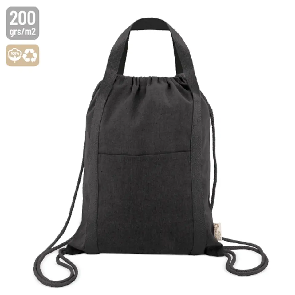 SACO MOCHILA DE ALGODÃO RECICLADO 