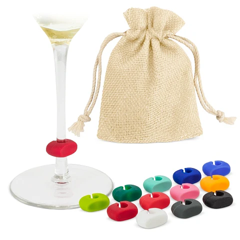 SET DE 12 MARCADORES DE SILICONE PARA TAÇAS "SAZUL"