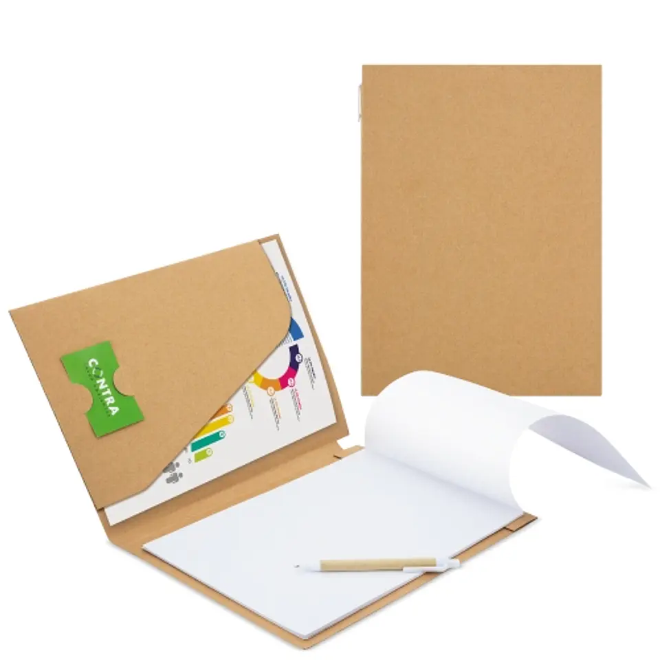 CARPETA COM BLOCO E CANETA ECO 