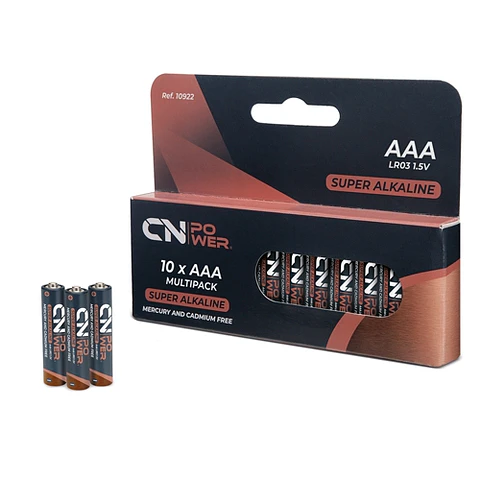 PACK DE PILHAS ALCALINA R03-AAA "CN POWER" (10 UD.)