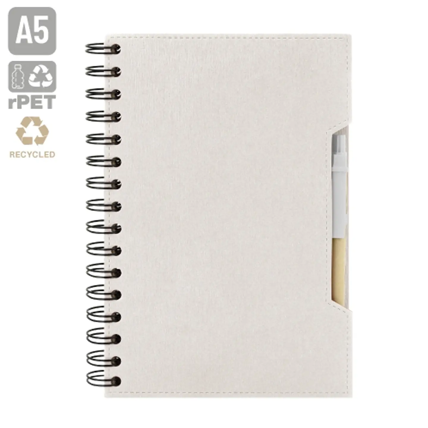 CADERNO A5 COM CANETA ECO 