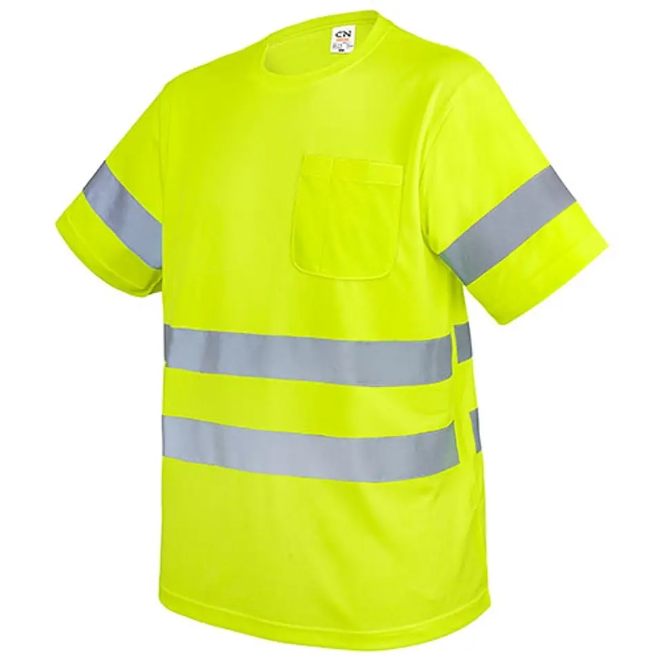 T-SHIRT COM BOLSO E FAIXAS REFLETIVAS 