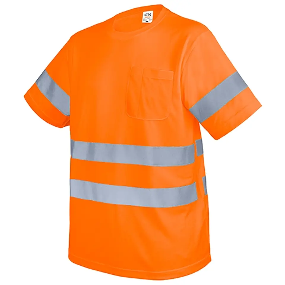 T-SHIRT COM BOLSO E FAIXAS REFLETIVAS 
