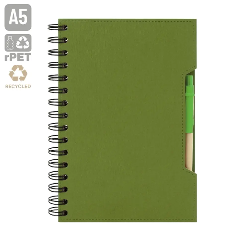 CADERNO A5 COM CANETA ECO 