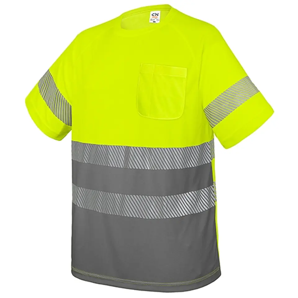 T-SHIRT COM BOLSO E FAIXAS REFLETORAS ELÁSTICAS “QVO” 1