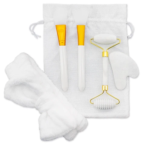 SET DE MASSAGEM FACIAL DE PEDRA NATURAL DE JADE "CIXI"