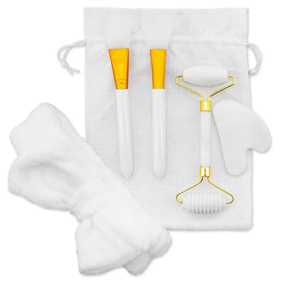 SET DE MASSAGEM FACIAL DE PEDRA NATURAL DE JADE 
