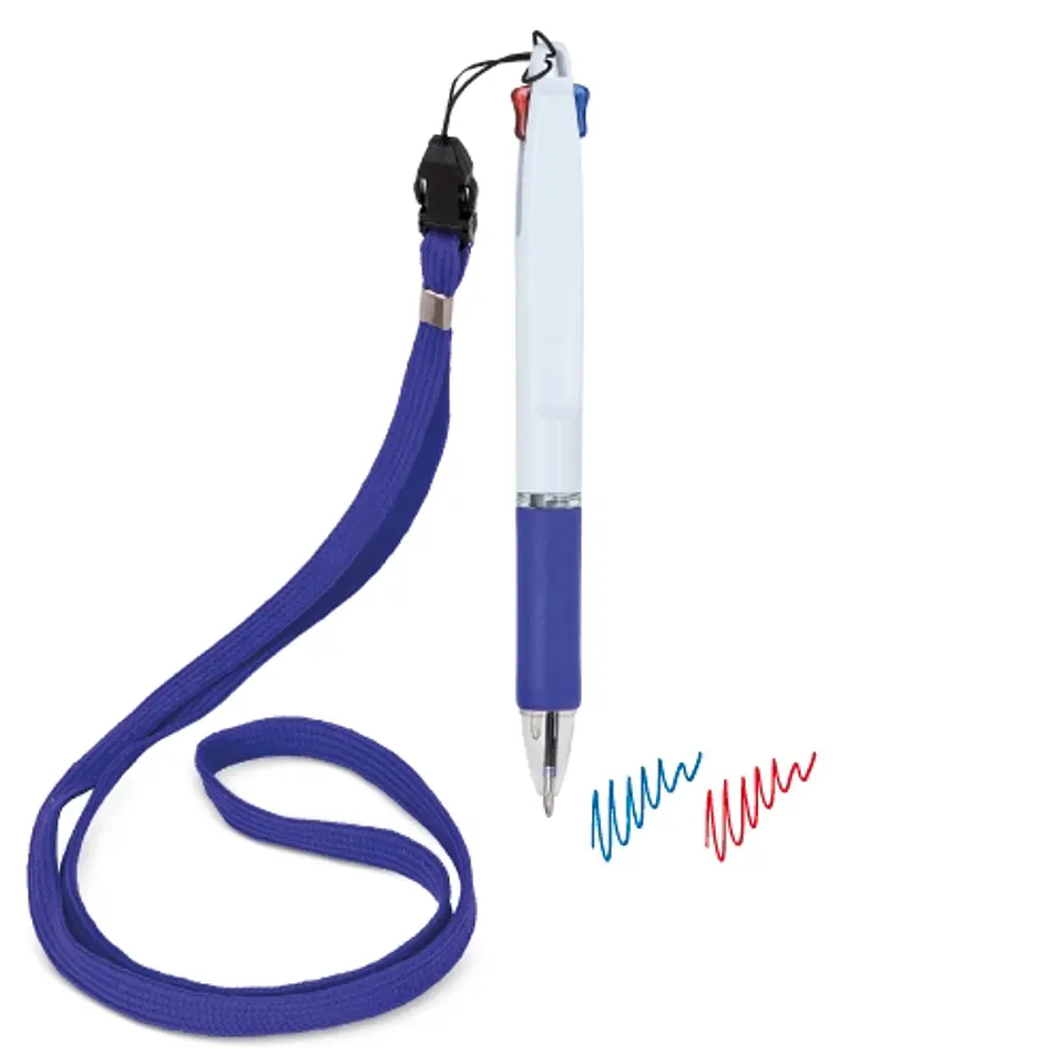 CANETA 2 CORES COM LANYARD “BISSKAR” 1