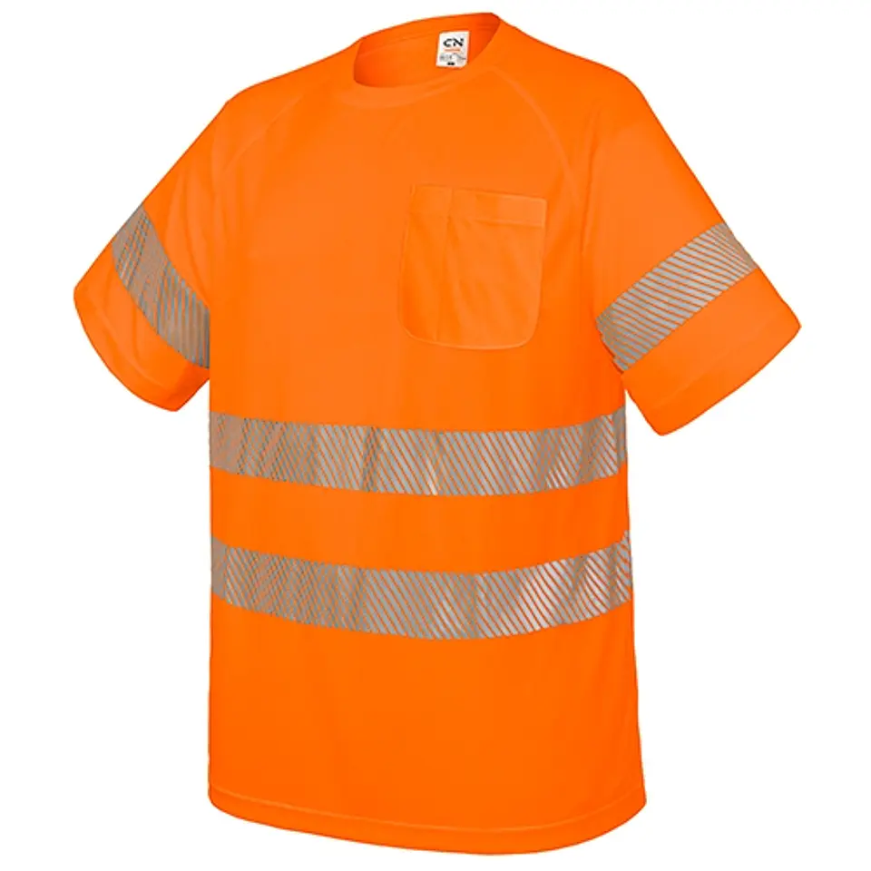 T-SHIRT COM BOLSO E FAIXAS REFLETORAS ELÁSTICAS “QVO” — 10952 3