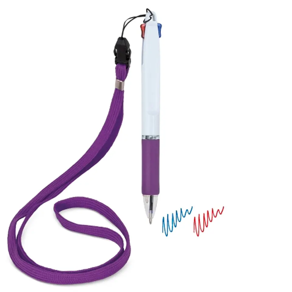 CANETA 2 CORES COM LANYARD “BISSKAR” 2