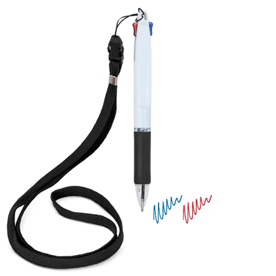 CANETA 2 CORES COM LANYARD “BISSKAR” 3