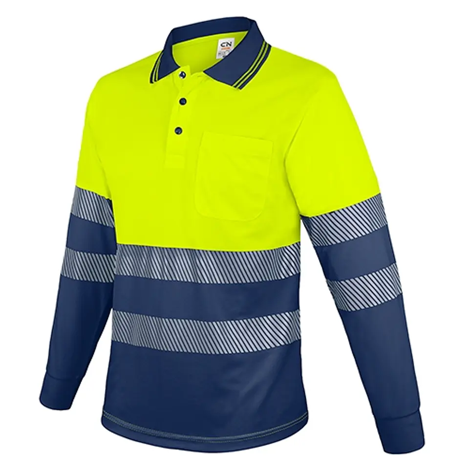 POLO DE MANGA COMPRIDA COM BOLSO E FAIXAS REFLETORAS “QVO” — 10959 5