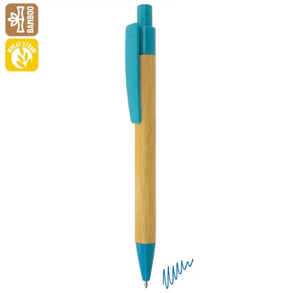 Caneta de bambú e fibra de trigo 