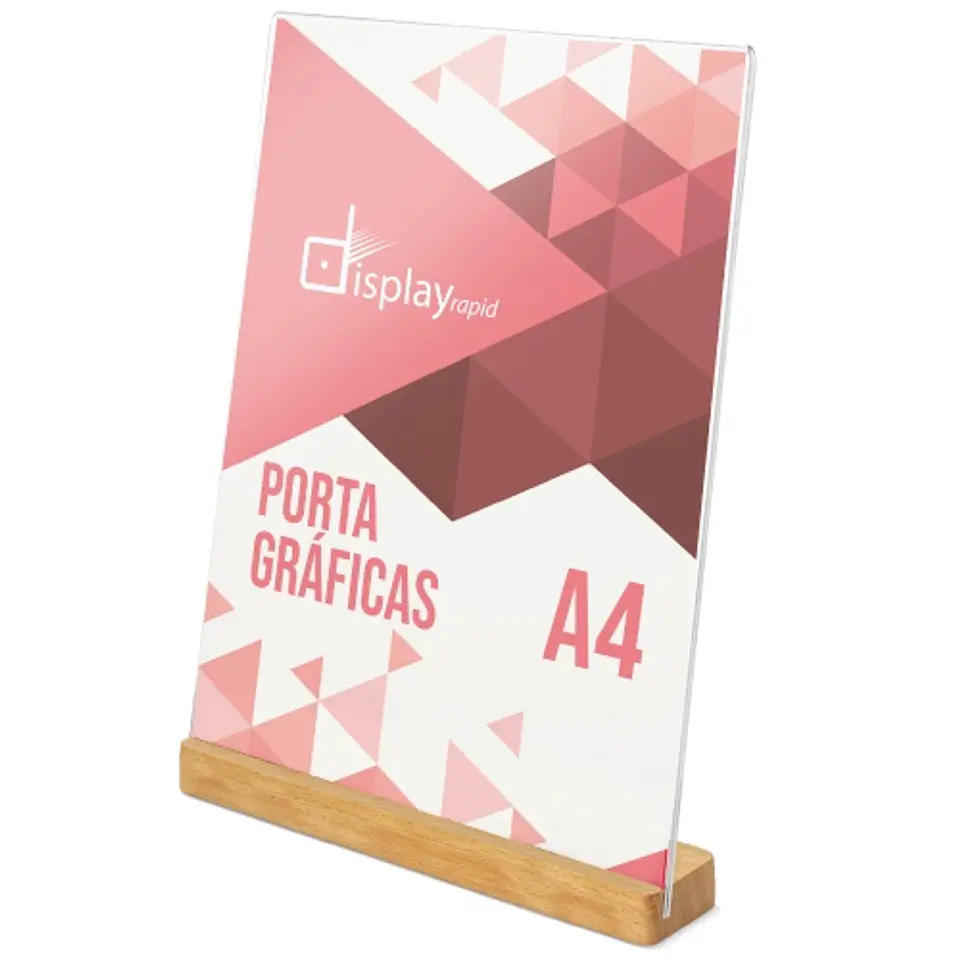 PORTA-GRÁFICOS A4 BASE MADEIRA 