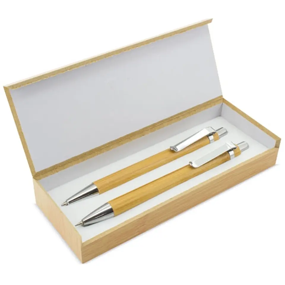 SET CANETAS E PORTAMINAS BAMBU 1