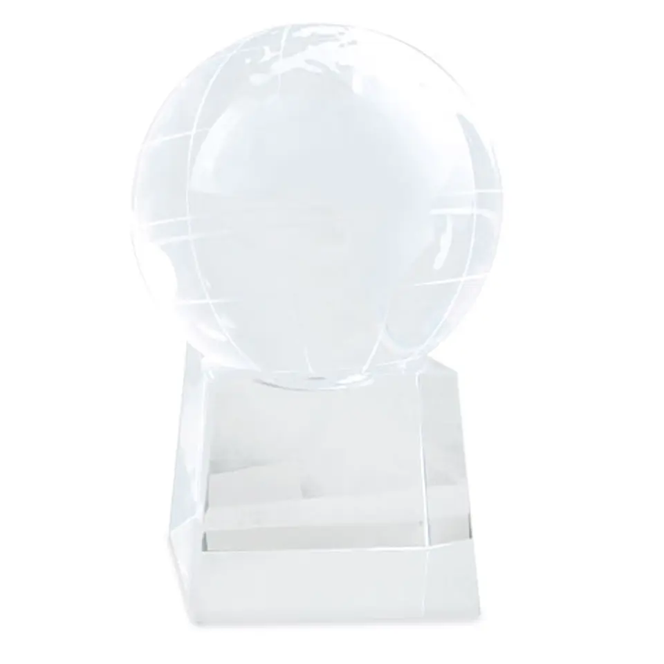 TROFEU VIDRO BOLA MUNDO 